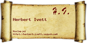 Herbert Ivett névjegykártya